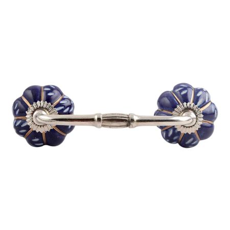 Royal Blue Engraved Ceramic Bridge Handle
